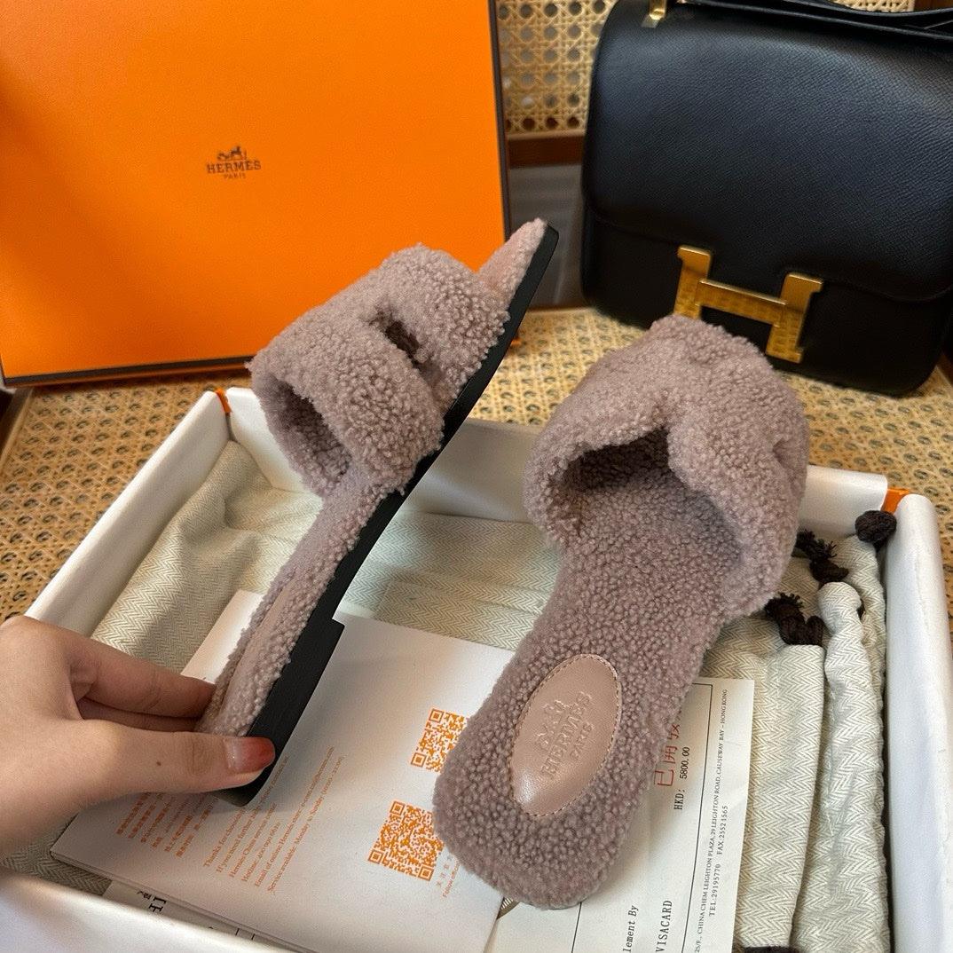 Hermès Oran Sandal Ağacı Kürk Sandalet