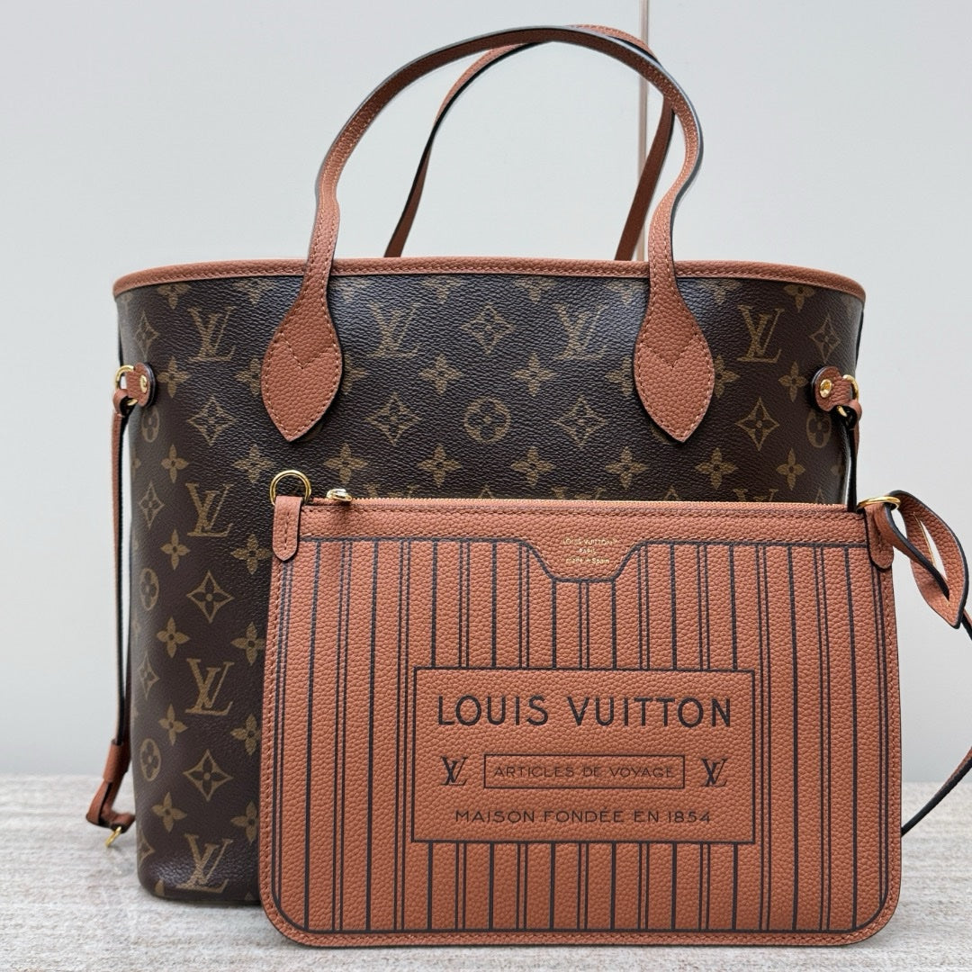 Louis Vuitton M12061 Neverfull İçten Dışa MM Tan