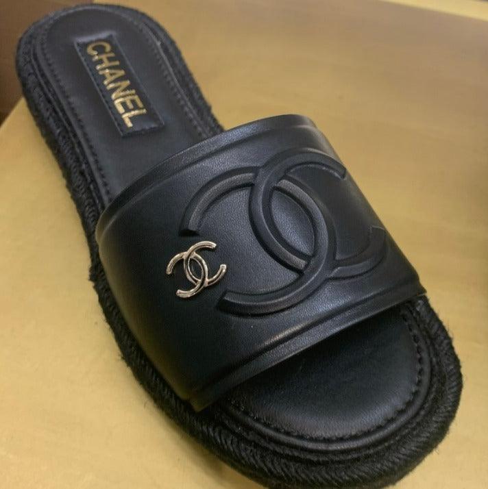 Chanel Lambskin Espadrille Mule Sandals - Glimmer of Luxury