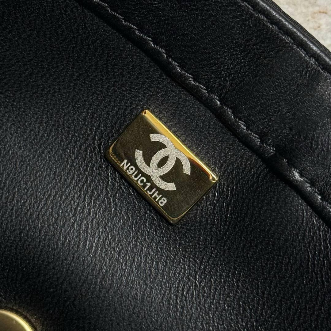 Chanel Sequin Logo Küçük Kapaklı Çanta Açık Altın Donanım