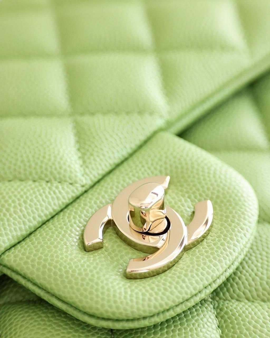 Chanel Orta Mint Yeşili Havyar