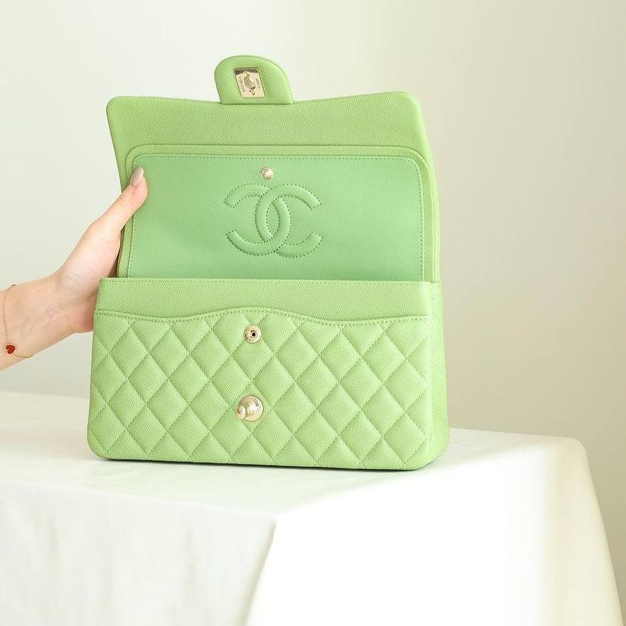 Chanel Orta Mint Yeşili Havyar