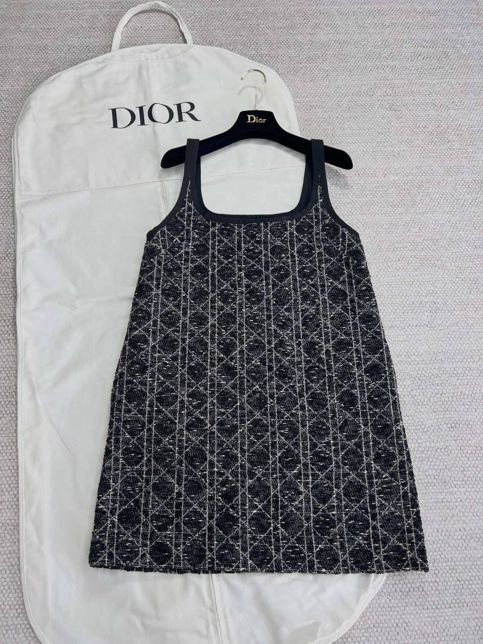 dior midi tweed dress