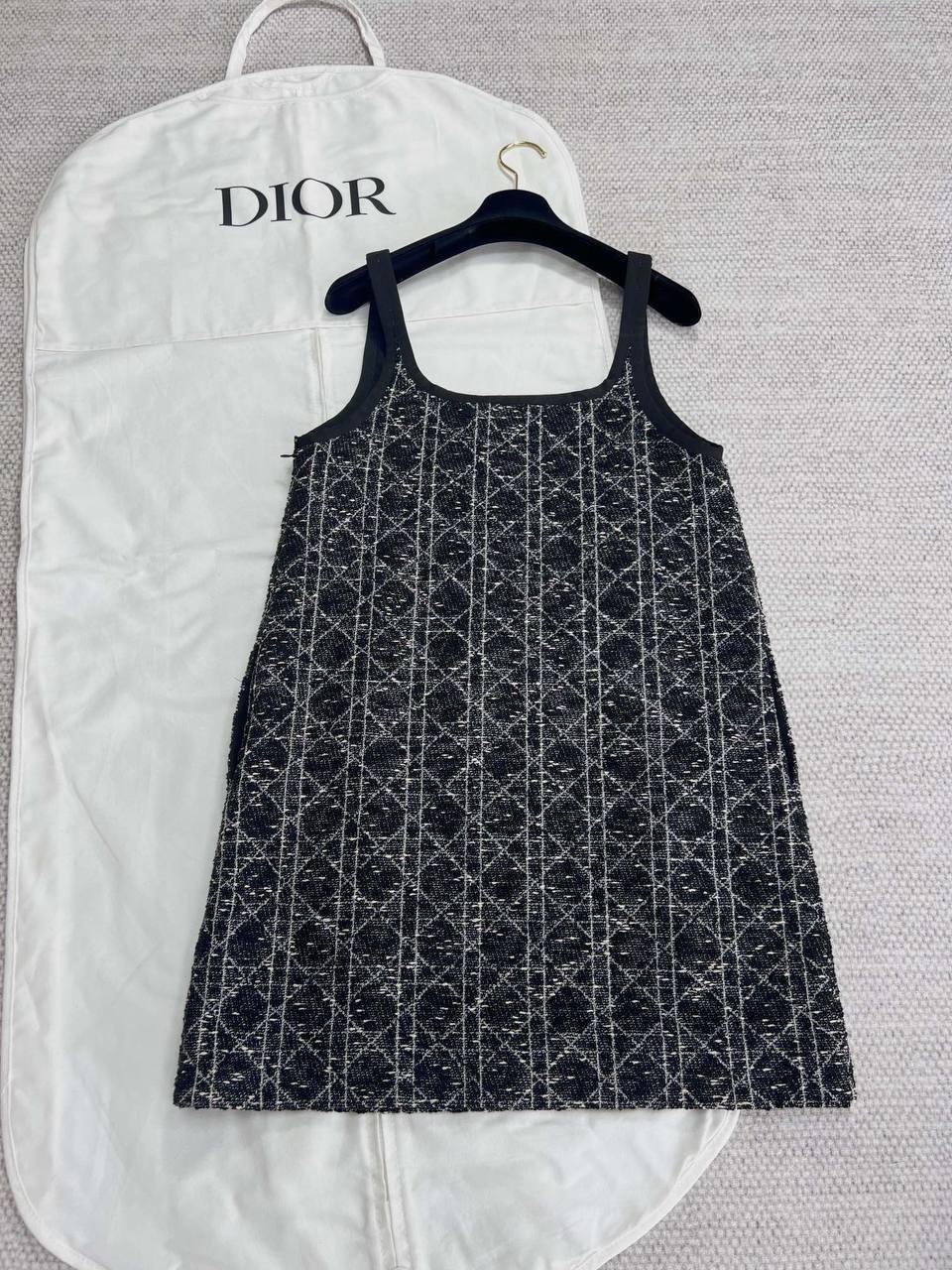 dior midi tweed dress