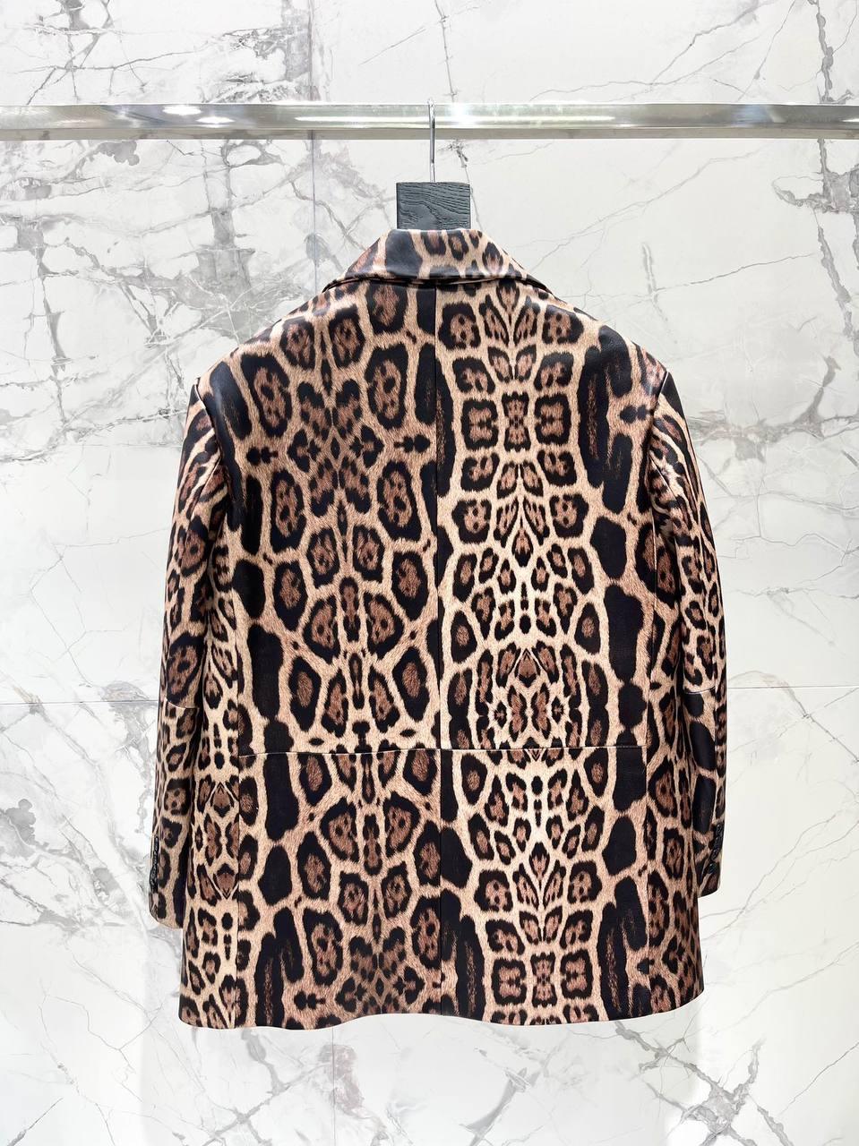 Yves Saint Laurent Deri Leopar Ceket