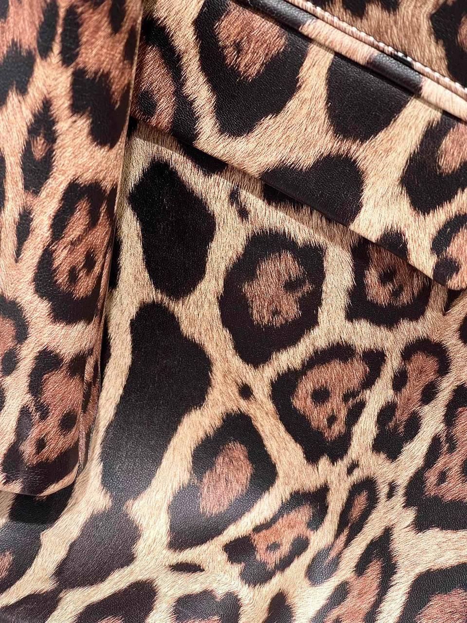 Yves Saint Laurent Deri Leopar Ceket