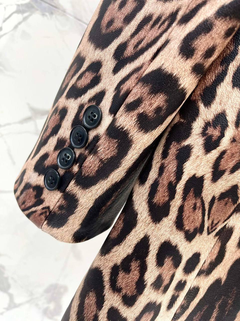 Yves Saint Laurent Deri Leopar Ceket