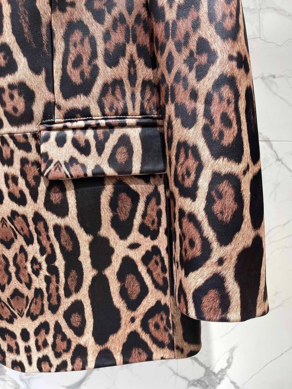 Yves Saint Laurent Deri Leopar Ceket