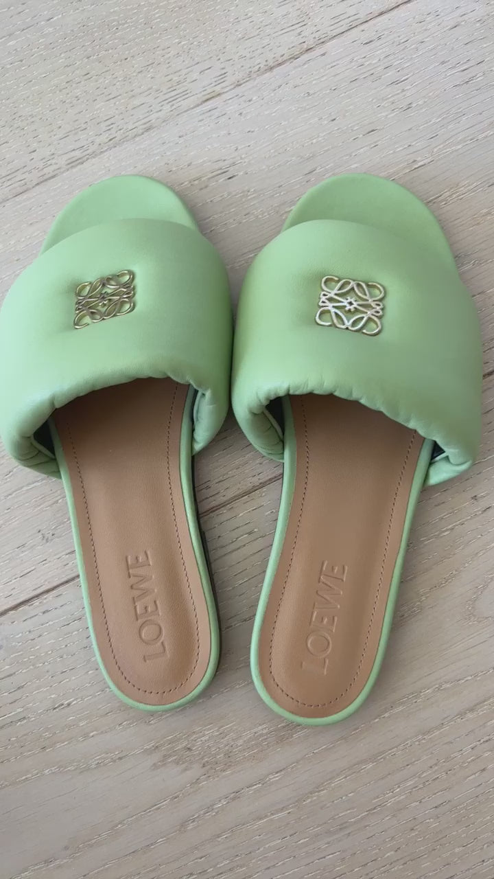 Loewe Anagram Padded Leather Sandals – Glimmer of Luxury